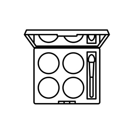 Eye shadow palette icon. Beauty industry. Professional facial makeup. Beauty industry. Outline pictogram for web page, mobile app, promo. Cosmetic concept. Vector illustration.のイラスト素材
