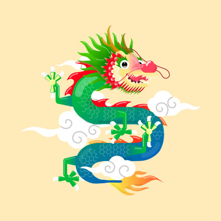 Happy Chinese new year 2024, the year of the dragon zodiac sign.のイラスト素材