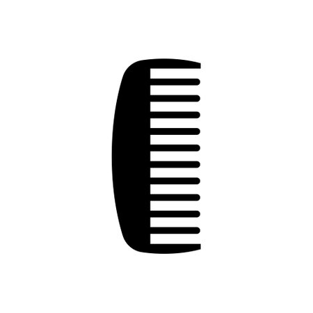 Comb flat vector icon illustration isolated on white. Hair fixing sign. Hairdresser symbol.のイラスト素材