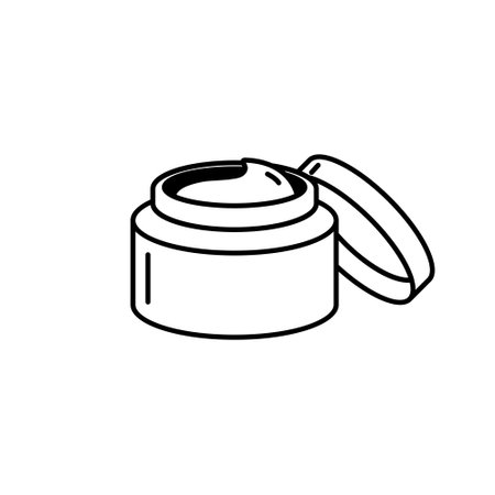 Facial cream line icon. Moisturizer, lotion, balm. Make-up concept. For topics like beauty, skincare, cosmetic. Vector illustration.のイラスト素材