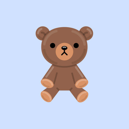 Cute teddy bear toy icon. Cute stuffed toy symbol. Vector illustration in kawaii cartoon style.のイラスト素材