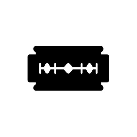 Razor blade silhouette icon. Vector illustration.のイラスト素材