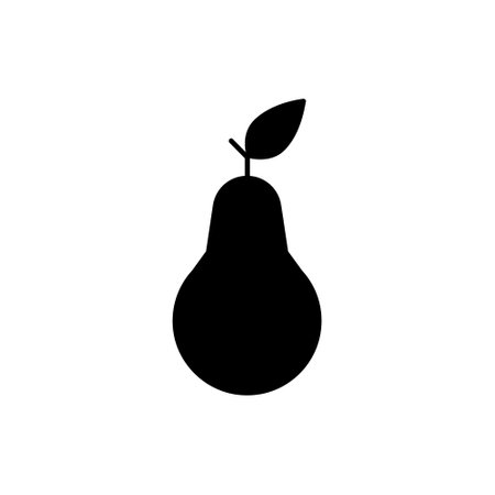 Pear fruit silhouette icon. Vector illustration.のイラスト素材