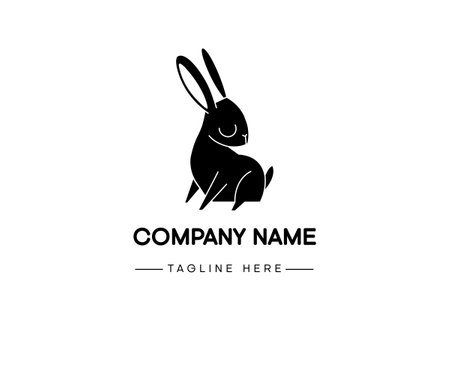 Rabbit or Bunny logo template and animal icon design. Vector illustration.のイラスト素材