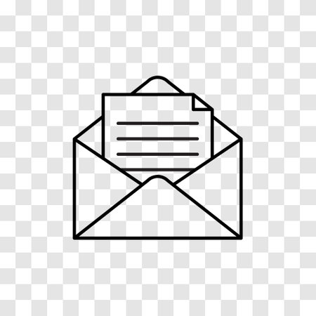 Opened envelope with letter inside. Receive mail icon. Vector illustration.のイラスト素材