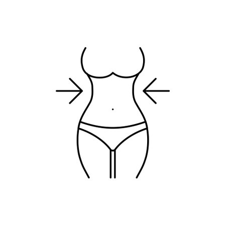 Women waist, weight loss, diet, waistline icon. Vector illustration.のイラスト素材