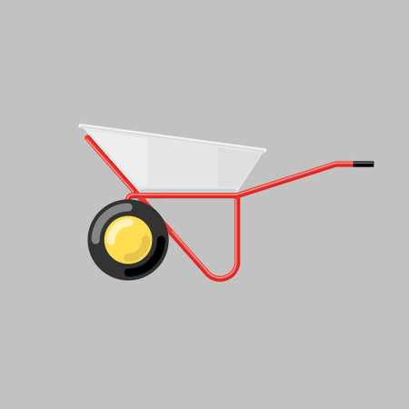 Wheelbarrow for gardening and construction icon. Vector illustration.のイラスト素材