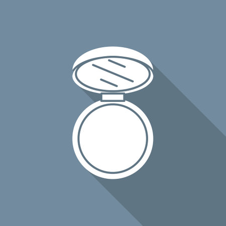 Face compact makeup powder icon. Mirror with powder sign. Vector illustration.のイラスト素材