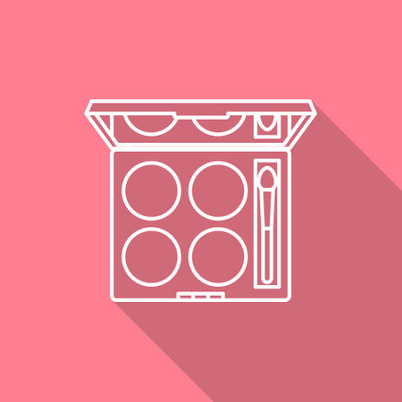 Eye shadow palette icon. Beauty industry. Professional facial makeup. Beauty industry. Outline pictogram for web page, mobile app, promo. Cosmetic concept. Vector illustration.のイラスト素材