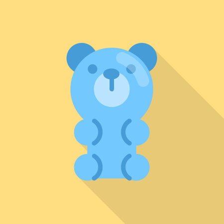 Blue gummy bear candy icon for kids. Vector cartoon illustration.のイラスト素材