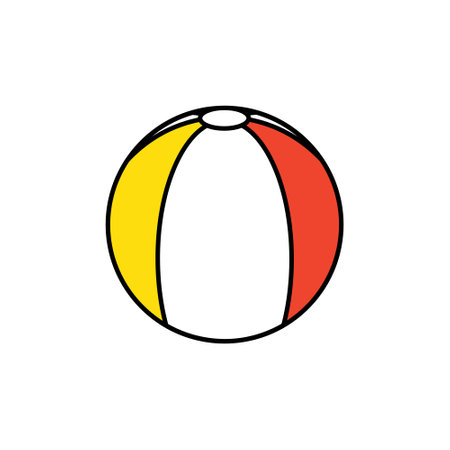 Beach ball icon isolated on white background. Vector illustration.のイラスト素材