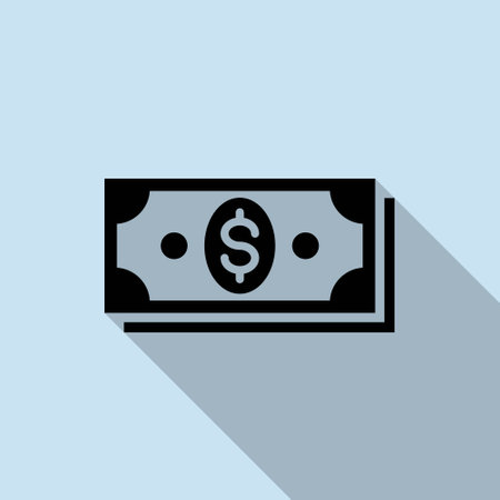 Banknote dollar sign icon. Vector illustration.