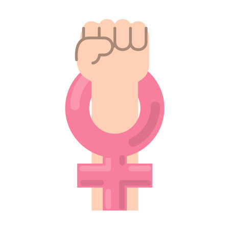 Women resist symbol isolated on white background. Female gender and feminism vector illustration.のイラスト素材