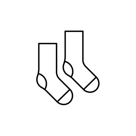 Socks line icon isolated on white background. Vector illustration.のイラスト素材