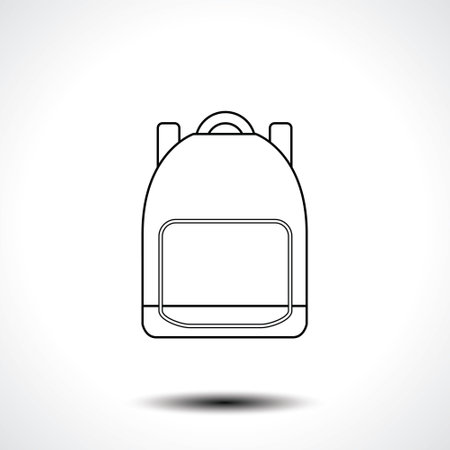 School backpack line icon. Back to school. Vector illustration.のイラスト素材