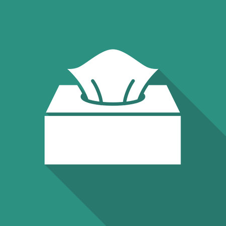 Tissue box icon isolated on green background. Vector illustration.のイラスト素材