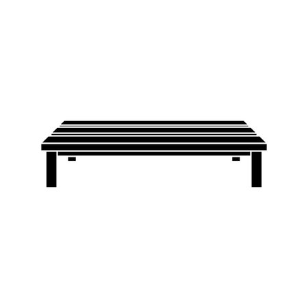 Bench Silhouette Icon Isolated on White Background. Vector Illustration.のイラスト素材