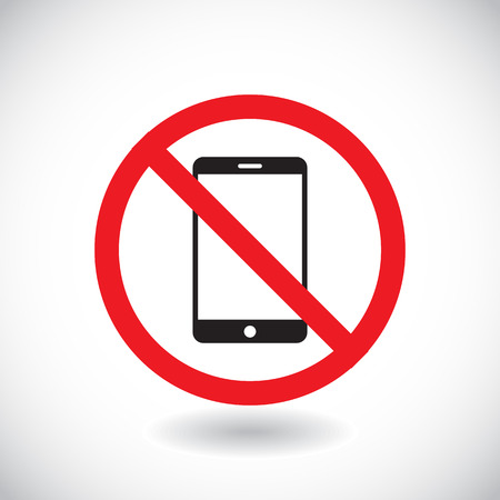 No mobile cell phone o smartphone  sign in white background. Vector illustrationのイラスト素材