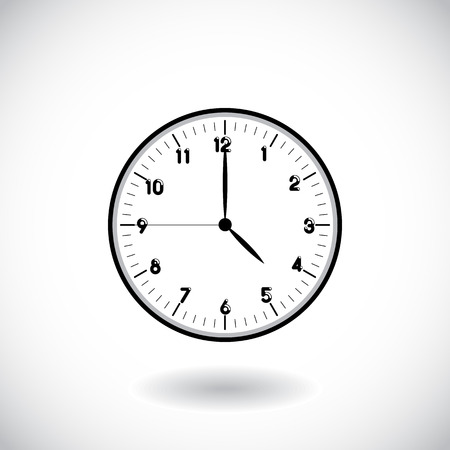 Clock icon on a white background. Vector illustrationのイラスト素材