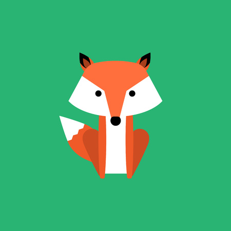 Cute fox cartoon.  Vector illustrationのイラスト素材