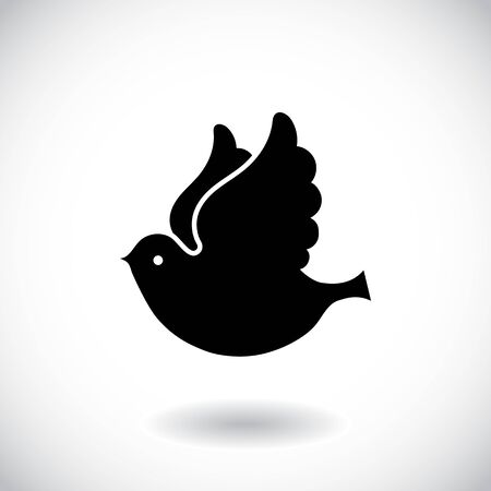 Dove flying way up isolated on white backgroun. Vector illustrationのイラスト素材