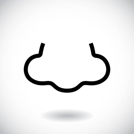 Outline nose vector icon on white background. Vector illustrationのイラスト素材