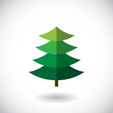 Green Christmas tree isolate on white background. Vector illustrationのイラスト素材