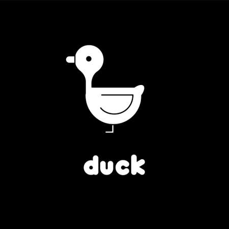Cute cartoon duck. Vector illustration.のイラスト素材