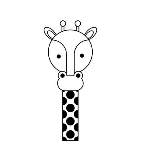 Cute cartoon giraffe. Vector illustration.のイラスト素材
