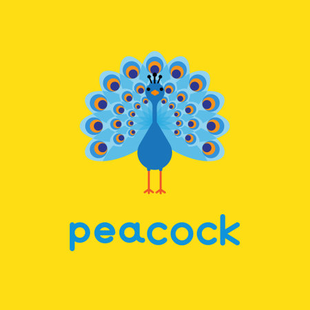 Cute cartoon peacock. Vector illustration.のイラスト素材