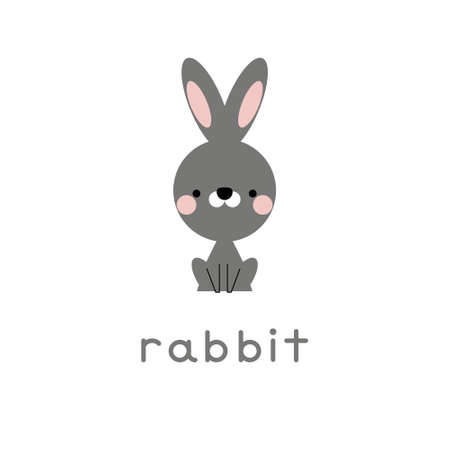 Cute cartoon rabbit. Vector illustration.のイラスト素材