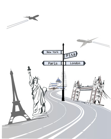 The abstract concept of travel to places of interestのイラスト素材