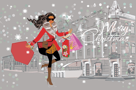 Christmas greeting card design.のイラスト素材
