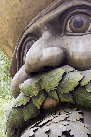 RYAZAN, RUSSIA - 19 JULY, 2017: The Mushroom borovik (or porcini) with eyes. Head of an art-object in the Ryazan entertaining park "In a certain kingdom"のeditorial素材