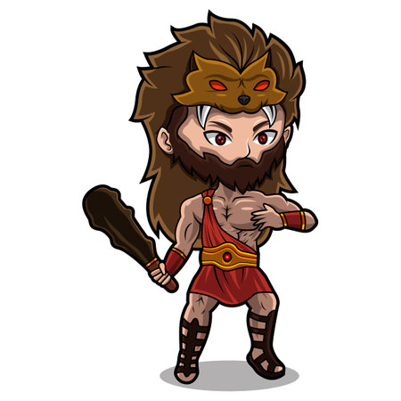 Heracles chibi mascot designのイラスト素材
