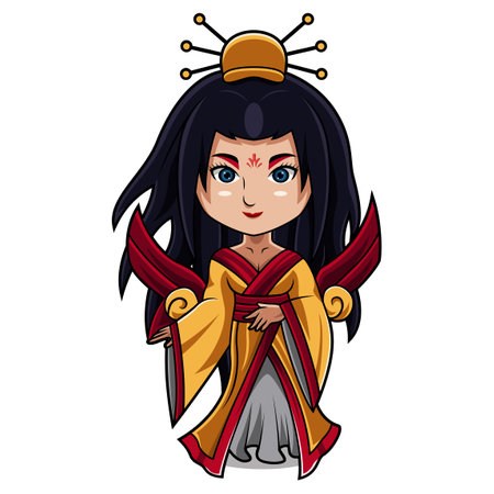 Ameterasu chibi mascot designのイラスト素材
