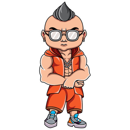 Strong boy mascot logo designのイラスト素材