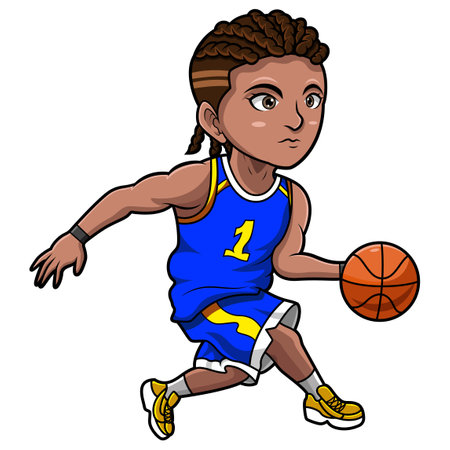 Basketball player dribbling the ballのイラスト素材