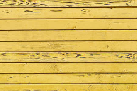 Old yellow wooden background. Abstract background. Top view, copy space for textの写真素材