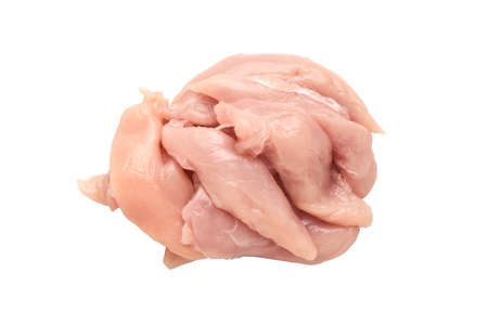 Raw chicken breast fillets isolated with clipping path over whiteの写真素材