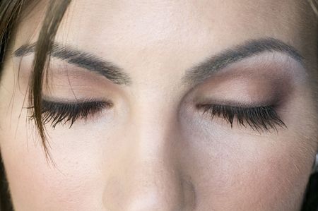 Close up of a woman's eyesの写真素材