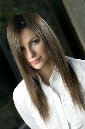 Portrait of beautiful young womanの写真素材