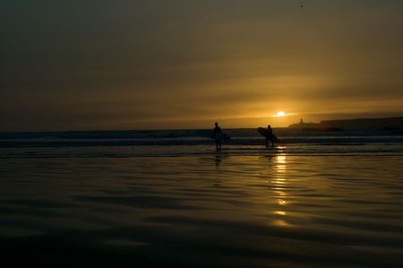 sunset at the beachの写真素材