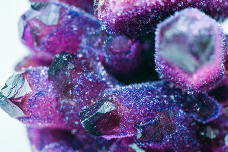Amethyst is a violet variety of quartz often used in jewelry. Meditative, calming stone which works in emotional, spiritual and physical planes to promote calm, balance and peace. Raw, uncut crystals.の写真素材