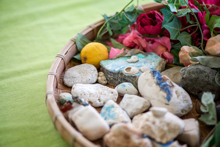 Garden terrace table set up for a lovely brunch on the weekend.の写真素材