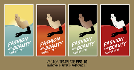 Stylish women Template Design Mark for invitations, cards, postcards...のイラスト素材