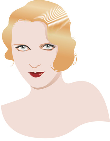 Woman portrait vintage style avatarのイラスト素材