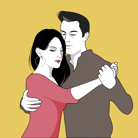 Tango Summer. Couple dancing tangoのイラスト素材