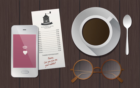 Flat Lay Coffee Shopのイラスト素材