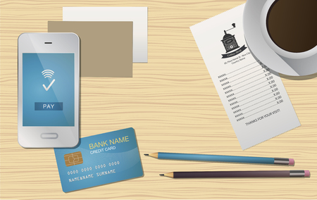 Flat Lay Coffee Shopのイラスト素材